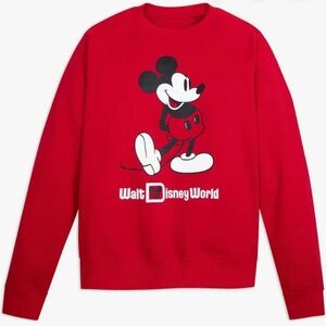 Disney Adult Sweatshirt - Walt Disney World Classic Mickey Red Pullover